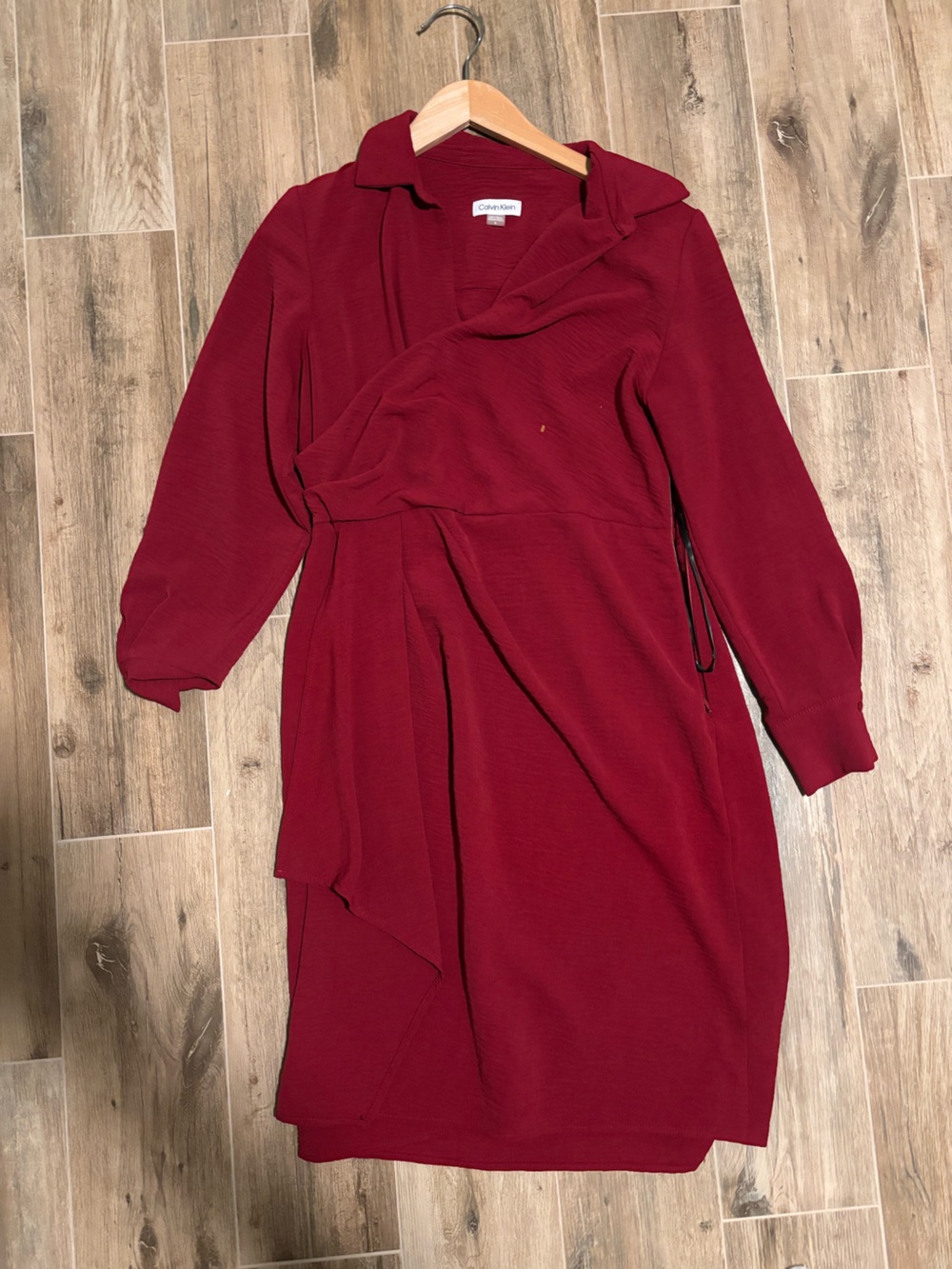 Calvin Klein Deep Red Long Sleeve Jumpsuit